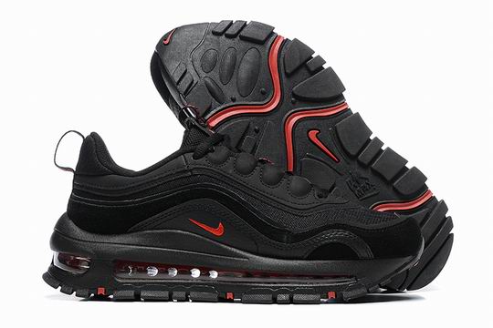 Cheap Nike Air Max 97 Futura Black Red Men's Women's Running Shoes-030